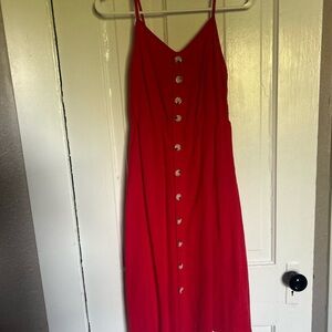 Red Button-Down Sundress